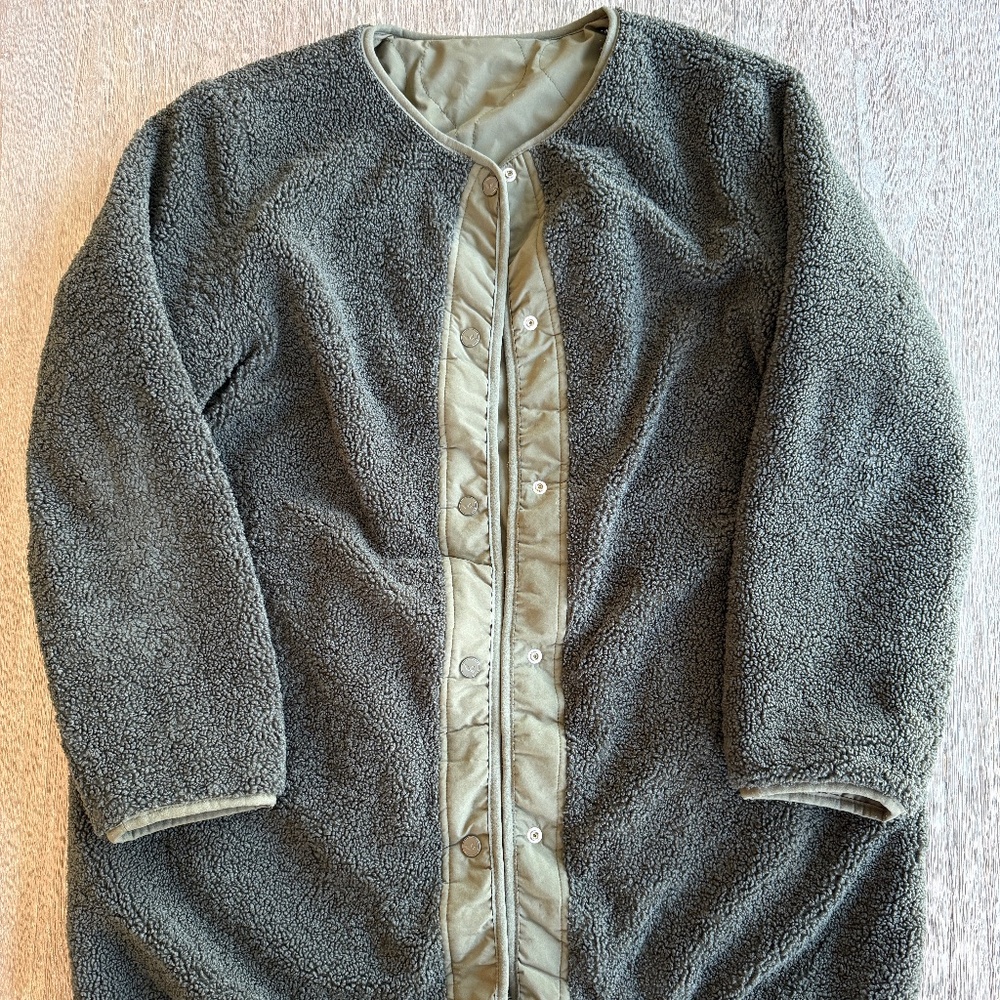 Koolaburra by UGG Reversible Sherpa Quilted Jacket Olive Women's Large